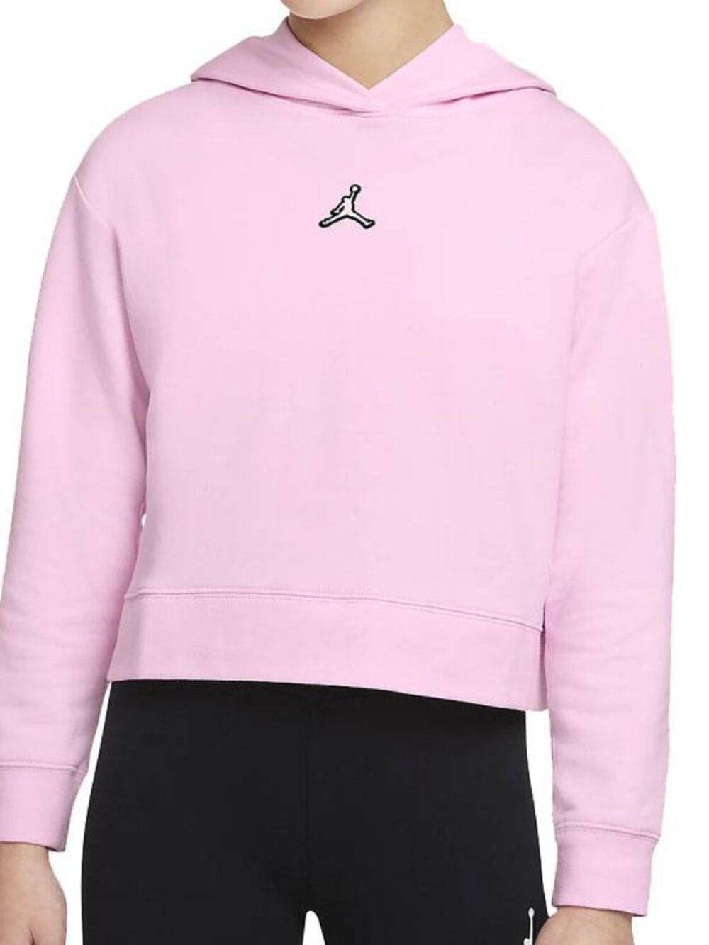 Jordan Soft pink mock neck hooded girls sweatshirt hoodie pullover Sz XL